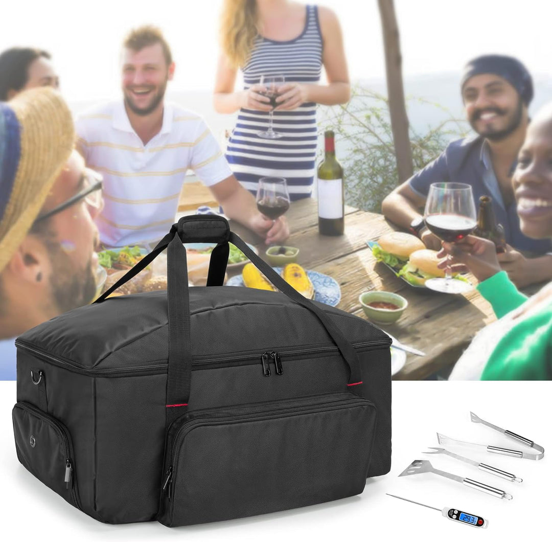 SAMDEW Aussenbereich Grill Abdeckung Kompatibel mit Weber Q1400 Elektrogrill, Tragbare Grill Aufbewa