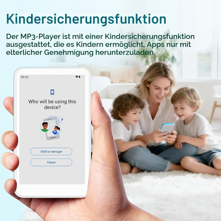 SWOFY 160GB MP3 Player mit Bluetooth und WLAN，D08 Android 13 MP3 Player, 4 Zoll Touchscreen, Bluetoo