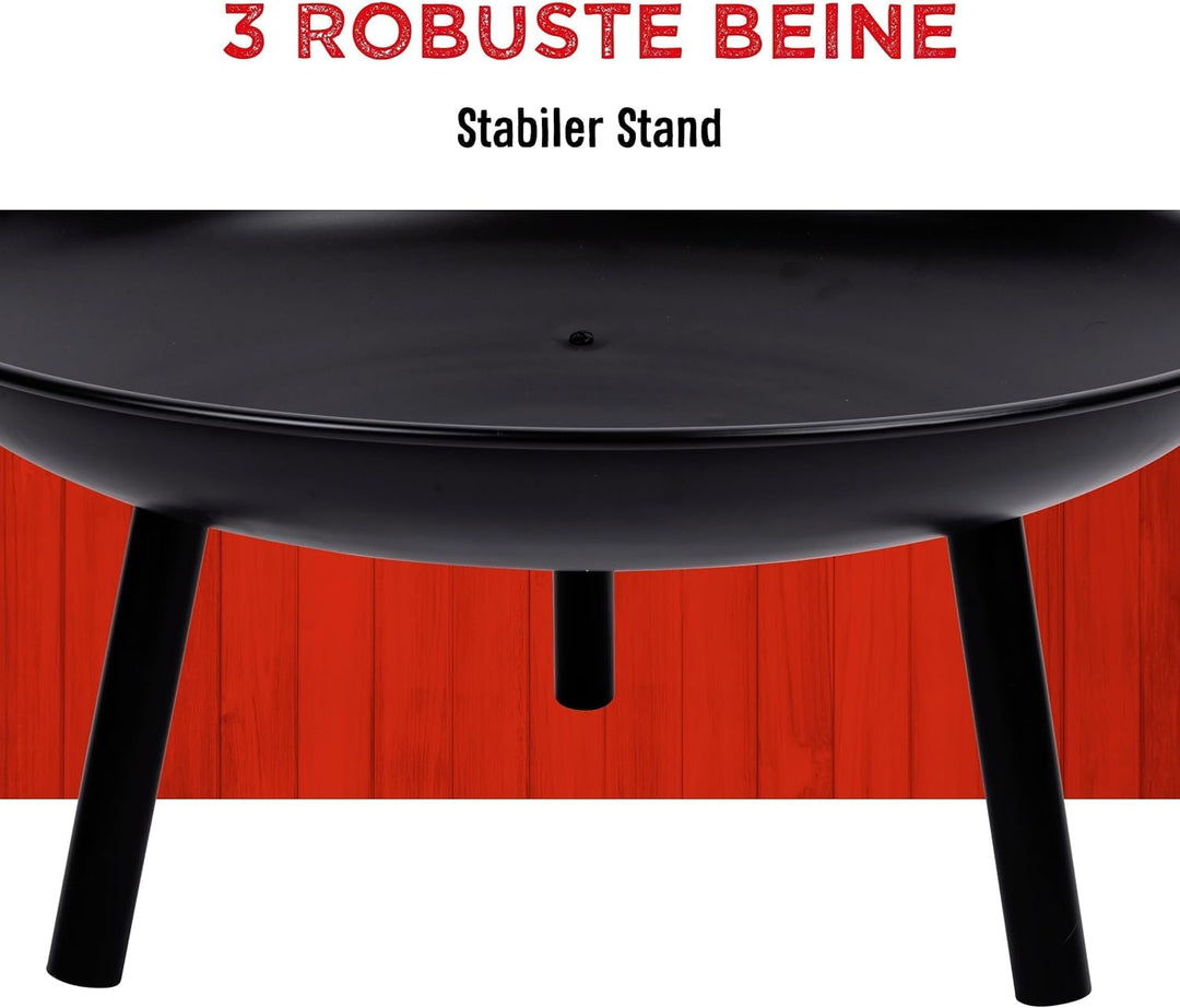 BBQ Collection Feuerschale Ø60 cm - Feuerkorb mit Griffen - Feuertonne für den Garten - Terrassenofe