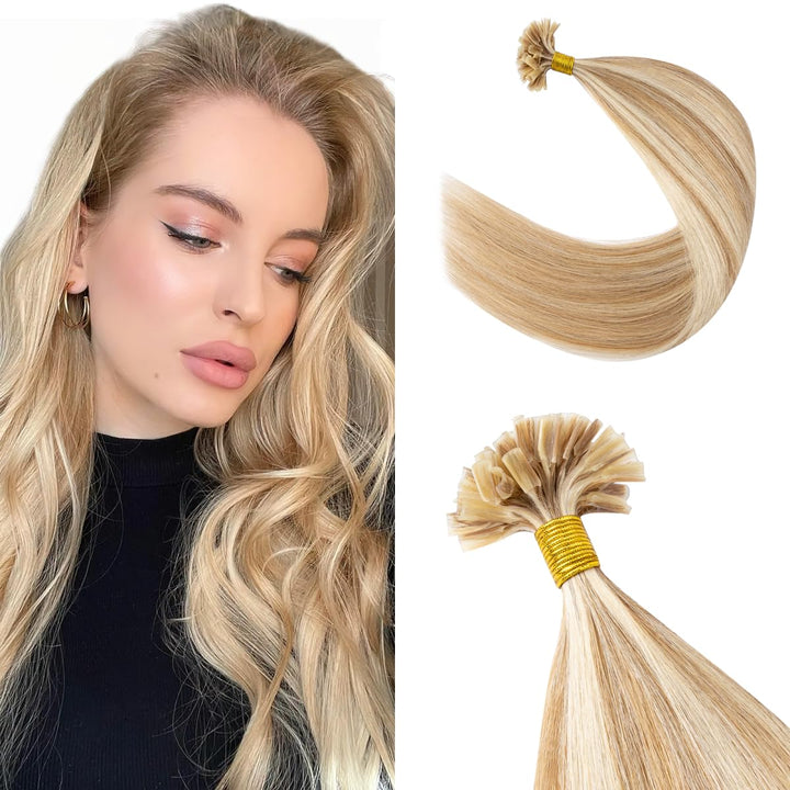 Haarteile Echthaar Bonding Extensions Echthaar 1g Keratin U Tip Haarverlängerung Glatt Weich Natürli