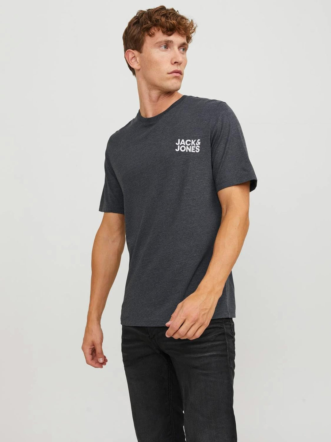 JACK & JONES Herren T-Shirt (3er Pack) M 3er Pack (Grün, Dunkelgrau, Schwarz), M 3er Pack (Grün