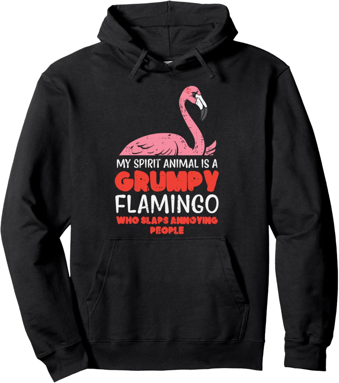 My Spirirt Animal Grumpy Flamingo Funny Bird Men Women Kids Pullover Hoodie