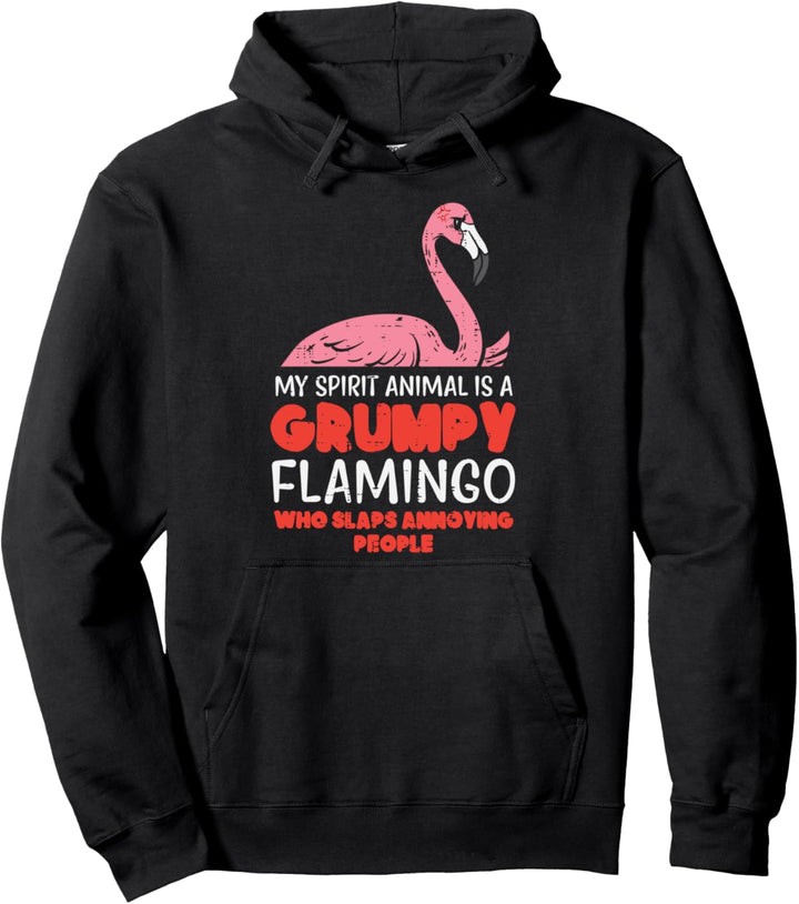 My Spirirt Animal Grumpy Flamingo Funny Bird Men Women Kids Pullover Hoodie