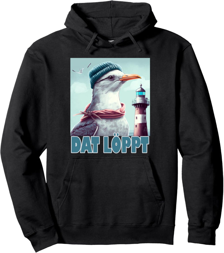 Dat Löppt Norden Plattdeutsch Norddeutschland Nordsee Möwe Pullover Hoodie