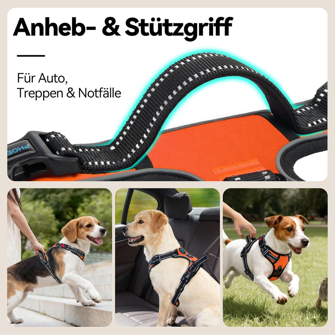 PHOEPET No Pull Hundegeschirr Verstellbares Hundewestengeschirr für den täglichen Spaziergang mit Sc