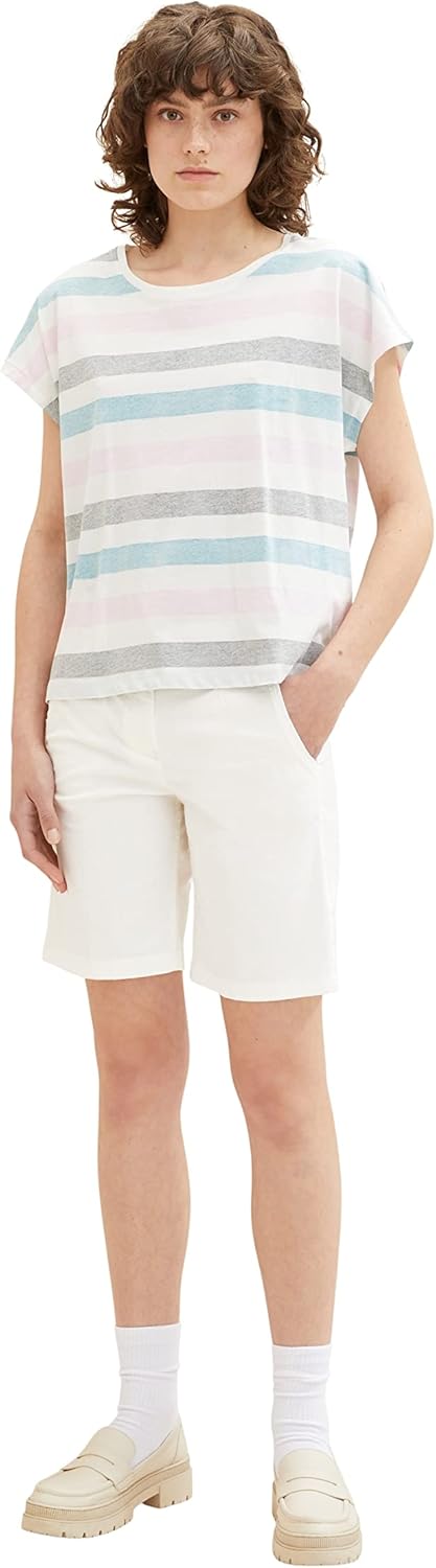 TOM TAILOR Damen Chino Bermuda Shorts 34 10315 - Whisper White, 34 10315 - Whisper White