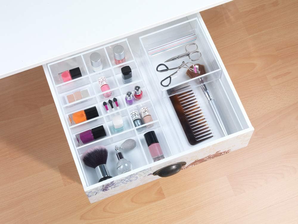 WENKO Kosmetik Organizer Femme Tray Long - Kosmetik-Aufbewahrung, Make-Up Organizer , Acryl, 30 x 5