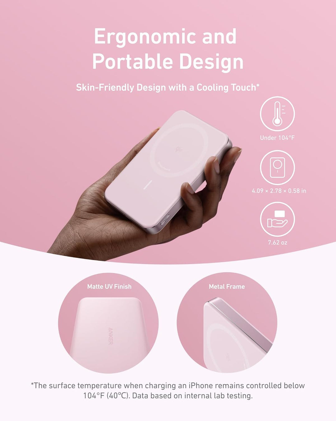 Anker MagGo Powerbank, Ultra-schlankes 10.000mAh magnetisches Akkupack, Qi2-zertifiziert, portabel,