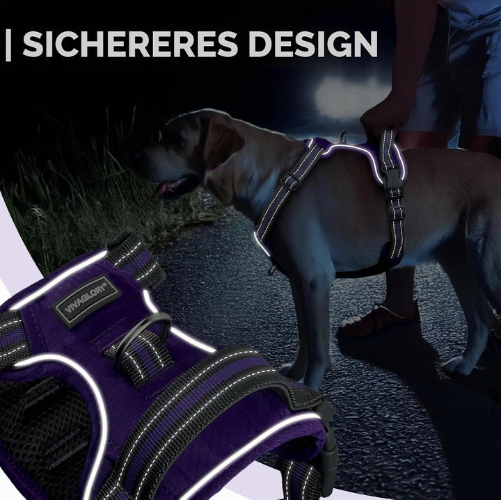 VIVAGLORY Easewalk Hundegeschirr, Anti Zug Hundegeschirr für Training &amp; Spazieren, Anti Zieh Geschir
