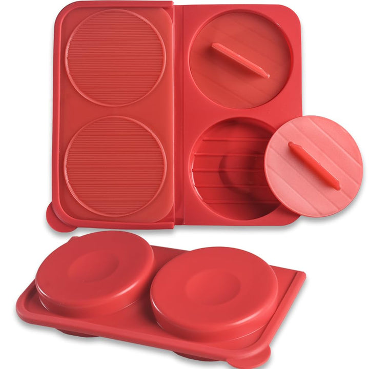 Burgerpresse, Patty Gefrierbehälter, BPA-frei, antihaftbeschichtet, für Grillen, BBQ und Meal Prep,