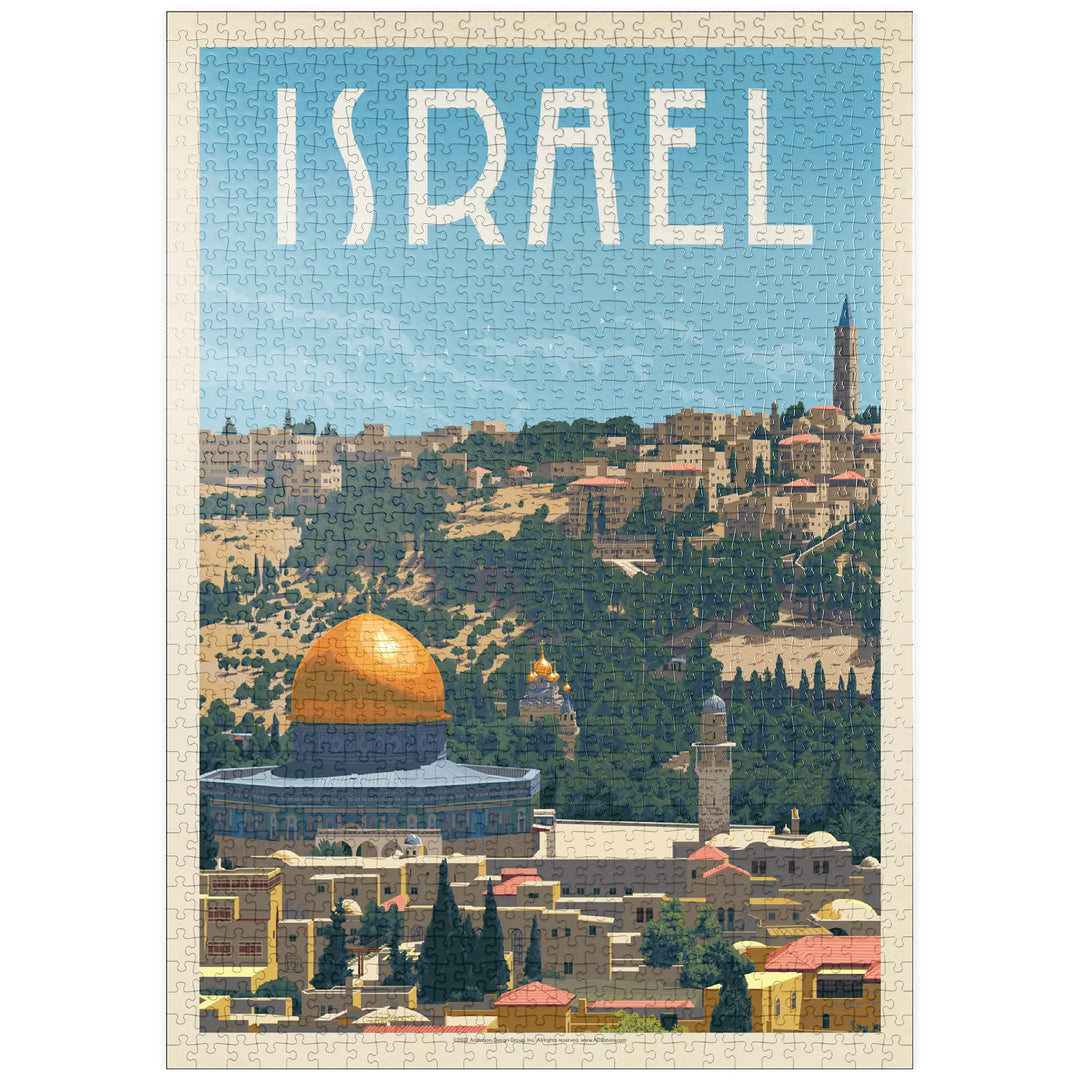 Israel: Jerusalem, Die alte Stadt, Vintage Poster - Premium 1000 Teile Puzzle - MyPuzzle Sonderkolle