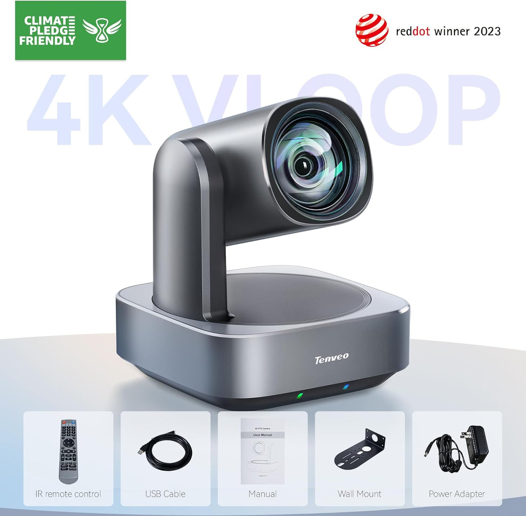 Tenveo 4K PTZ Kamera Streaming Kamera HDMI/USB3.0/PoE/ RJ45 Konferenzkamera 12x Optical Zoom Kamera