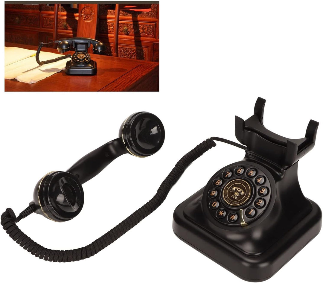 Vintage Festnetztelefon, Altmodisches Retro Schnurlostelefon mit Disc Taste und HD Mikrofon, Retro S