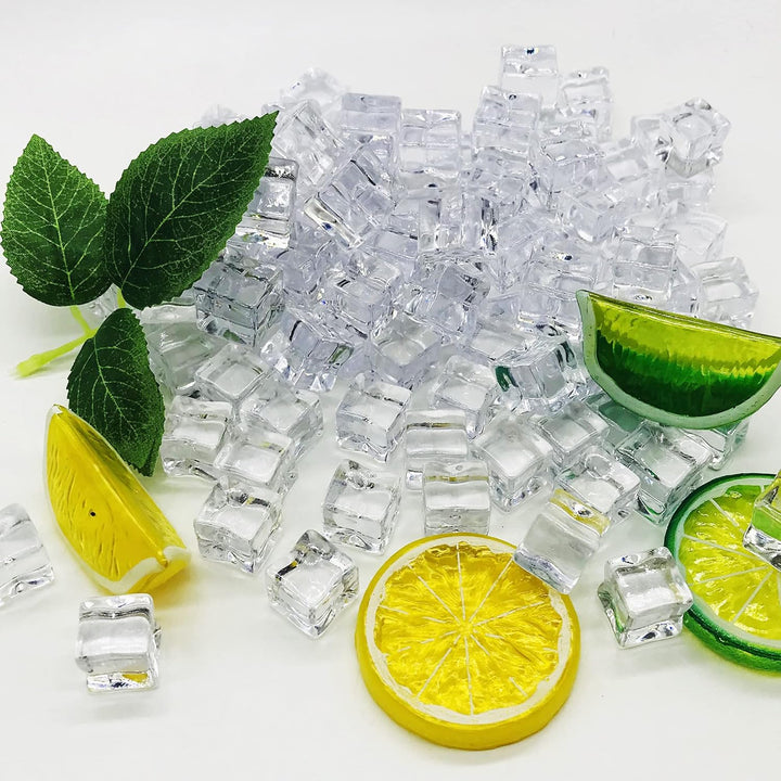 NA Woohome 122 Stück Künstliche Acryl Eiswürfel, Acryl Eiswürfel Plastikeiswürfel Deko und Künstlich
