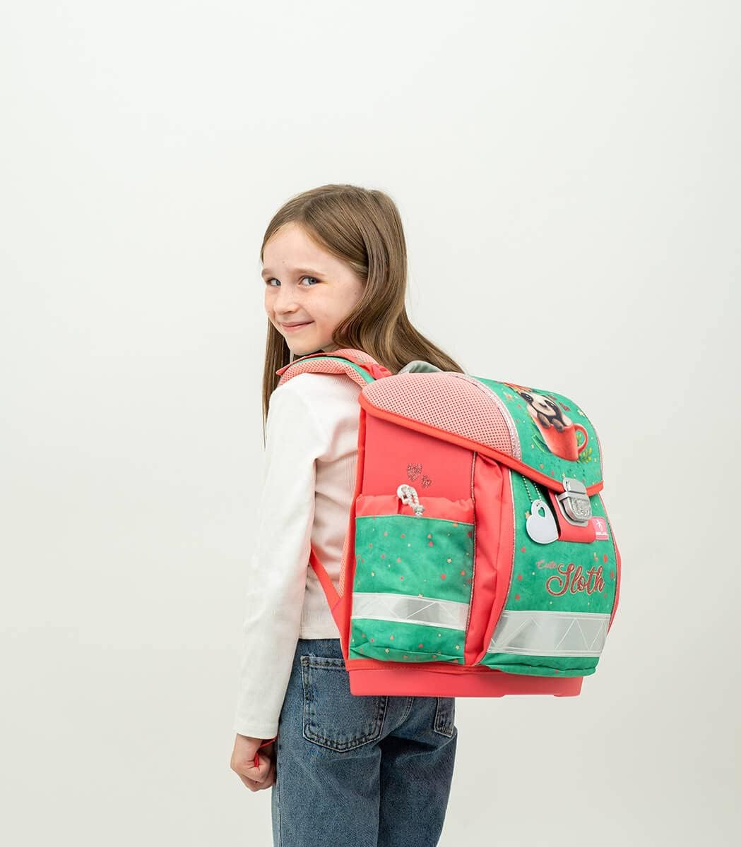 Belmil Classy Schulranzen Set 4 - teilig (403-13/AG/S) M Cute Sloth, M Cute Sloth