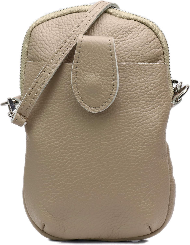 SH Leder Damen Umhängetasche Handytasche Multifunktion Geldbörse Beutel aus Echtleder Verstellbar Sc