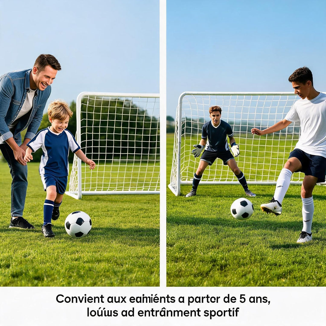 Fussballtore für Garten Kinder, 2er Set, Pop-up faltbar 182x121x124 cm, verstärkte Glasfaserstäben m