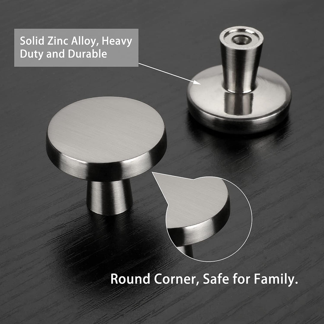 LONTAN 20 Stück Möbelknöpfe edelstahl Schrankknöpfe Rund Knöpfe Schrank Silber Schubladenknöpfe Möbe