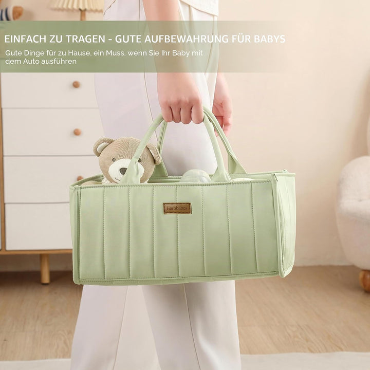 Wickeltasche Organizer, Baby Aufbewahrungskorb mit Herausnehmbaren Fächern, Windeltasche als Geschen