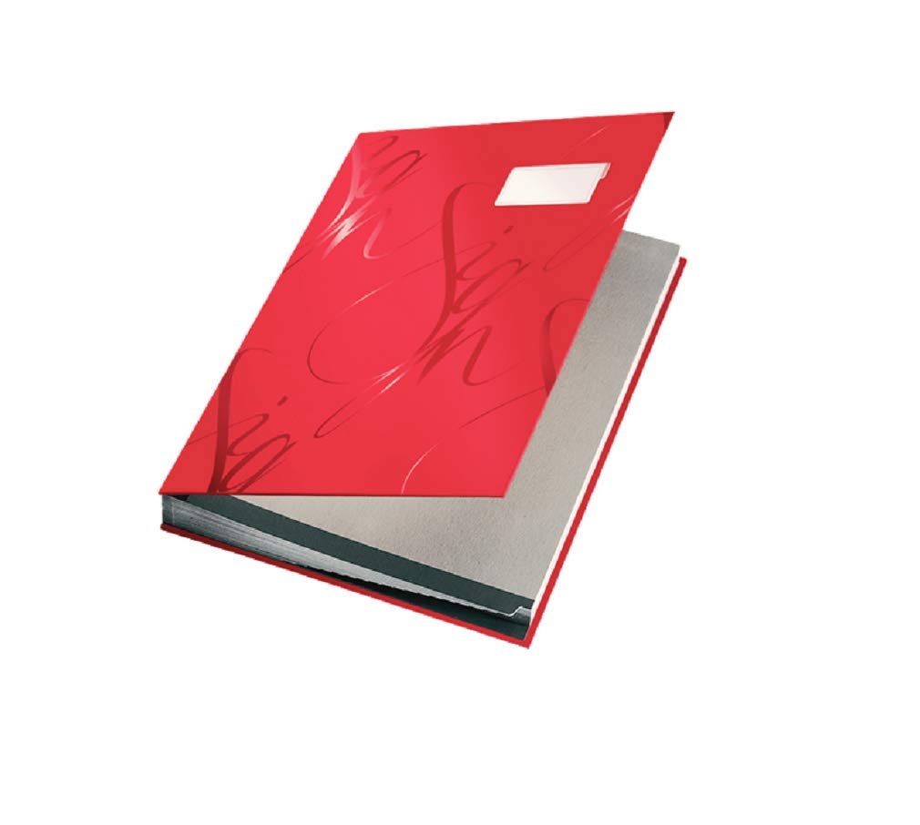 Leitz 57450025 Unterschriftsmappe Design, 18 Fächer, rot, Rot