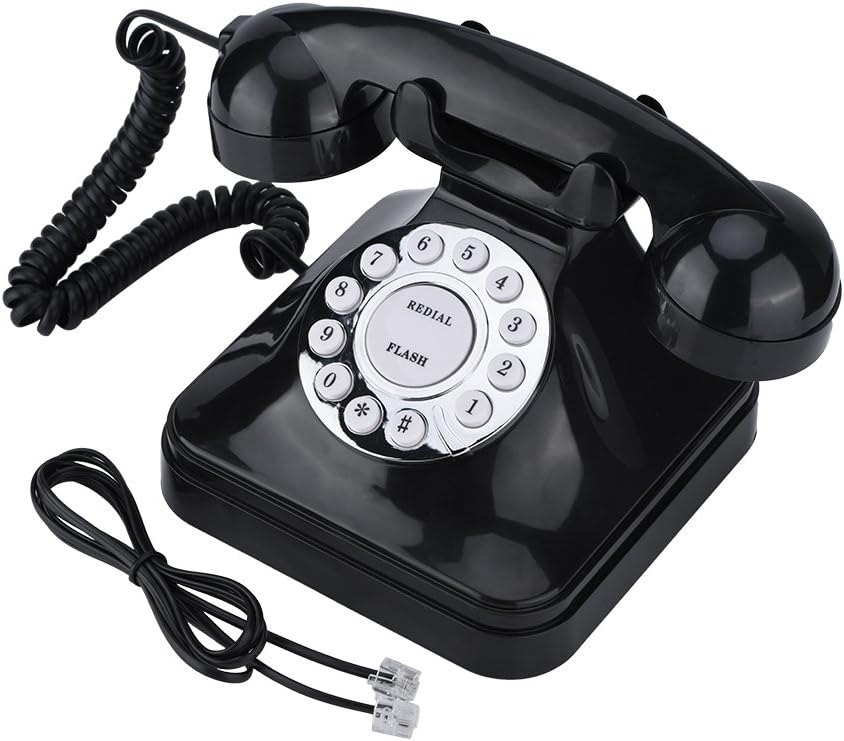 Garsent Vintage Telefon, Kunsttsoff schnurgebundenes Tischtelfon Multifunktions Klassisches Festnetz