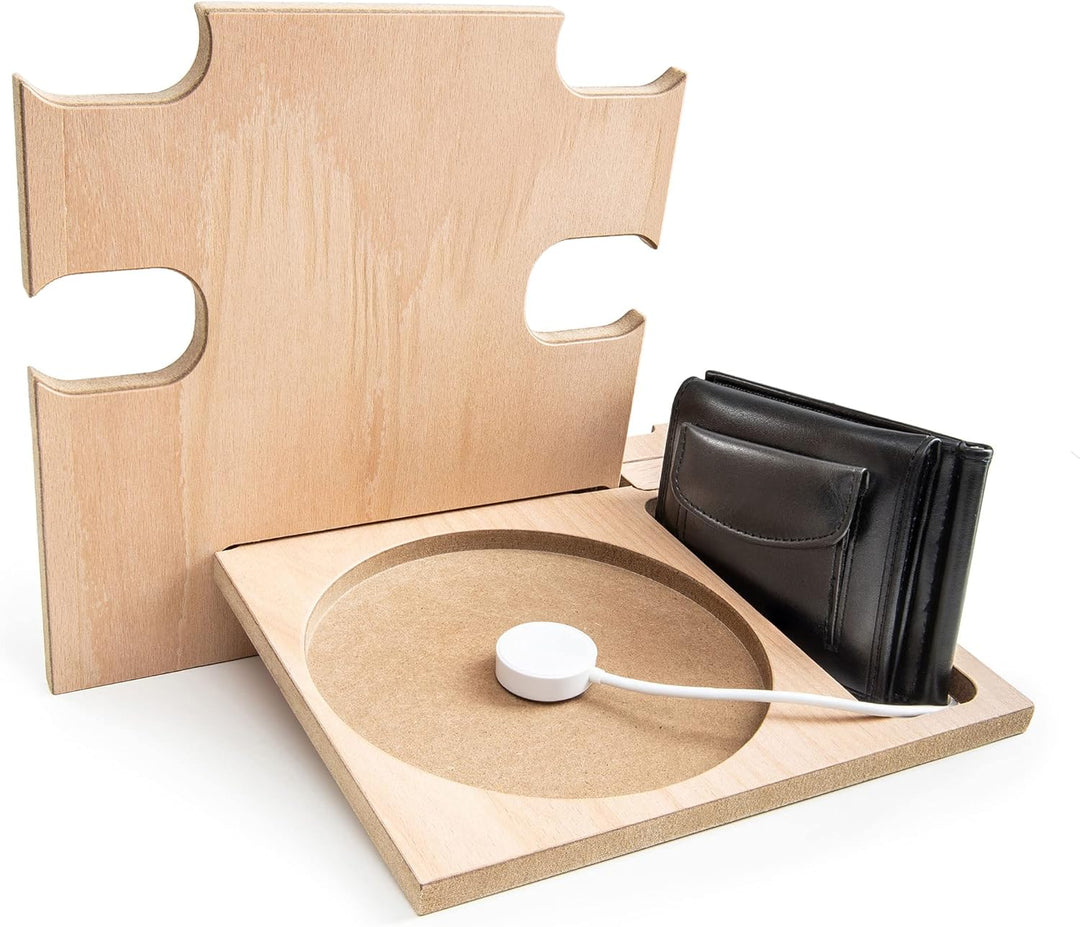 Personalisierte Dockingstation, Smartphone-Ständer - Nachttischhalter aus Holz, Geschenkidee für Män