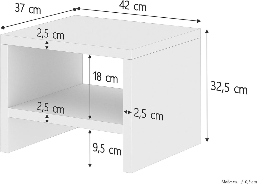 Erst-Holz Nachttisch modern weiss Kiefer massiv 90.20-K5 W