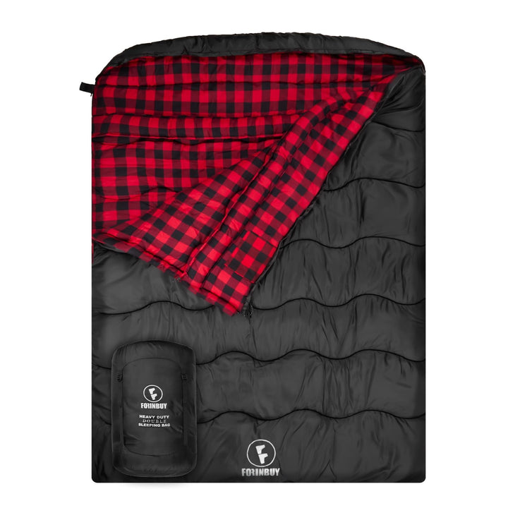 Doppelschlafsack 2 Personen 230x150cm – Flanell-Deckenschlafsack | Weiches Flanell-Futter, wasserdic