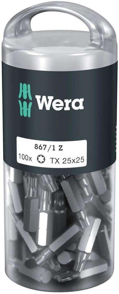 Wera 05072449001 867/1 Z TORX® DIY Bits, TX 25 x 25 mm, 100-teilig, TX 25 x 25