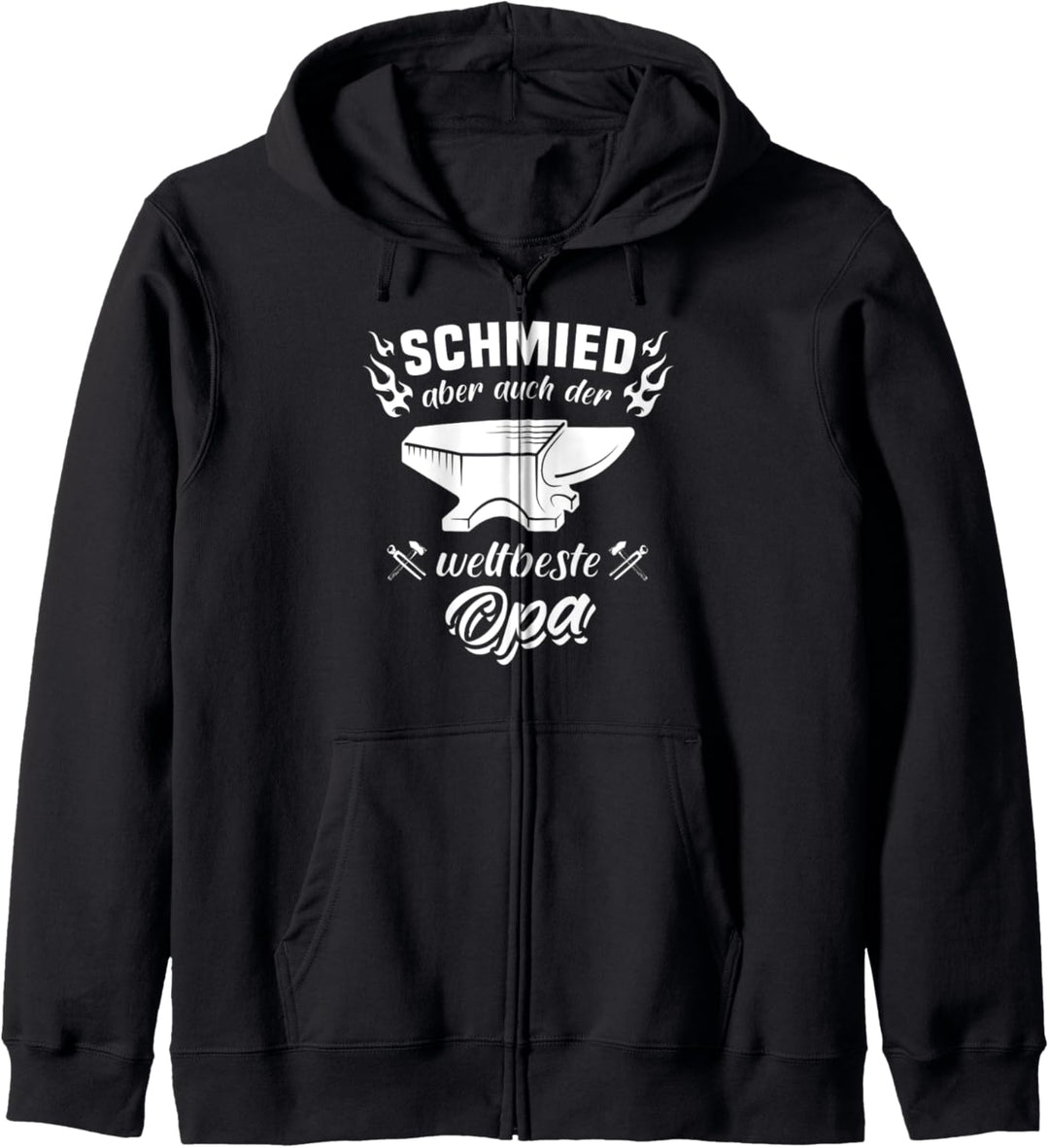Schmied Opa Schmiedewerkzeug Schmieden Sprüche Amboss Kapuzenjacke