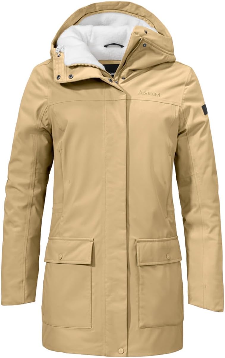 Schöffel Damen Ins. Parka Rotterdam L Mantel, Sand Drift, 36