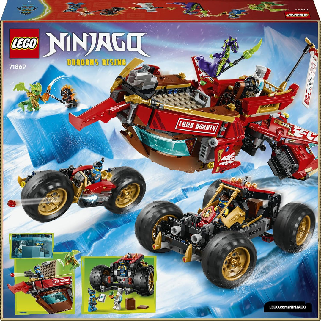 LEGO NINJAGO Wüstensegler - 3-in-1 Ninja-Spielset, umwandelbar in fliegendes Boot, Auto & Motorrad -