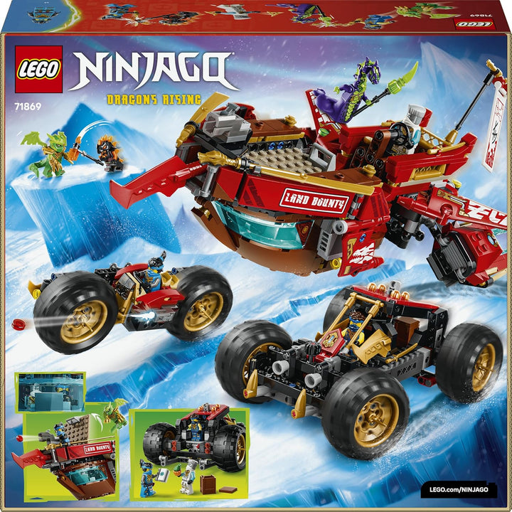 LEGO NINJAGO Wüstensegler - 3-in-1 Ninja-Spielset, umwandelbar in fliegendes Boot, Auto & Motorrad -