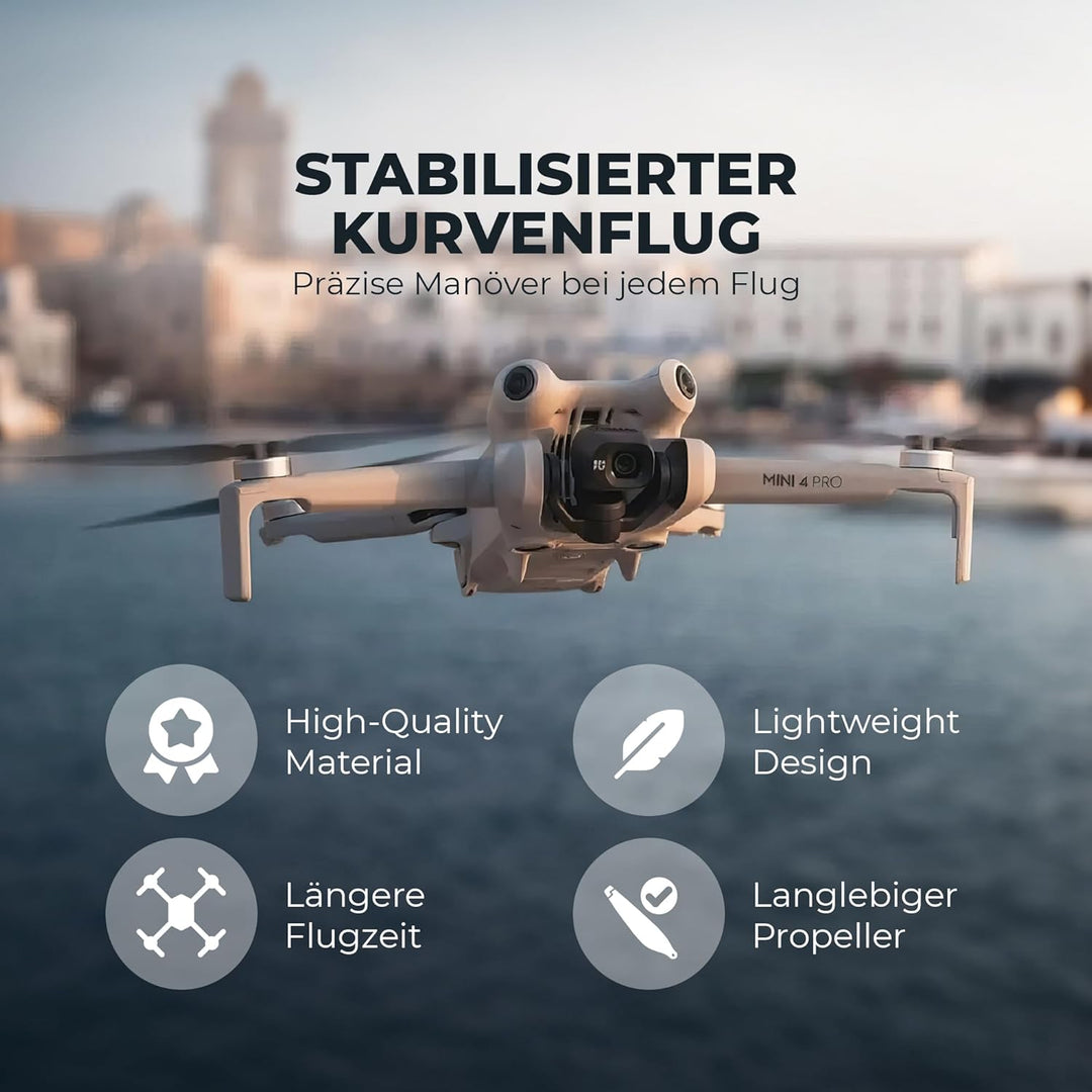 DERAY | Propeller für DJI Mini 4 Pro Drohne, TPU Gummi Spitze, Fly More Combo, leise ersatzpropeller