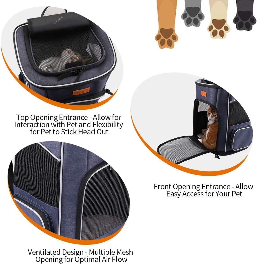 Morpilot Katzenrucksack, Hunderucksack für Katzen Hunde, Faltbare Haustier Rucksack mit Transparente