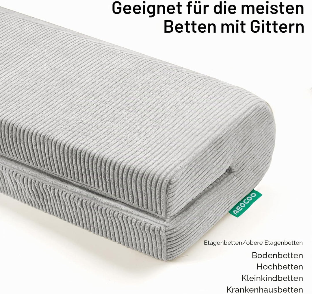 AEOCOO Bettkantenschutz für Kinderbetten 90 cm – weiche Memory-Schaum Bettumrandung, Rausfallschutz