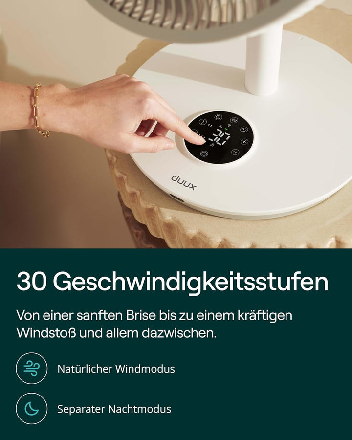 Duux Whisper Flex 2 Ventilator – Ultra Leise 13 dB – Nachtmodus & Timer – Höhenverstellbar (54–92 cm
