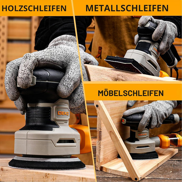Multischleifer: DEKOPRO Deltaschleifer,Exzenterschleifer 125 mm un Schwingschleifer 3 in 1-6-Speed E