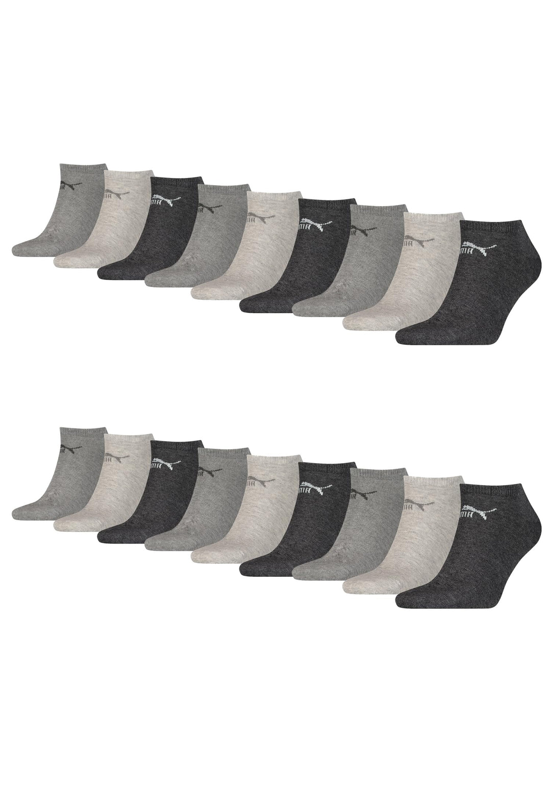 PUMA Unisex Sneaker Socken im Retro Design knöchelhoch für Damen Herren 18er Pack, Farbe:800 - anthr