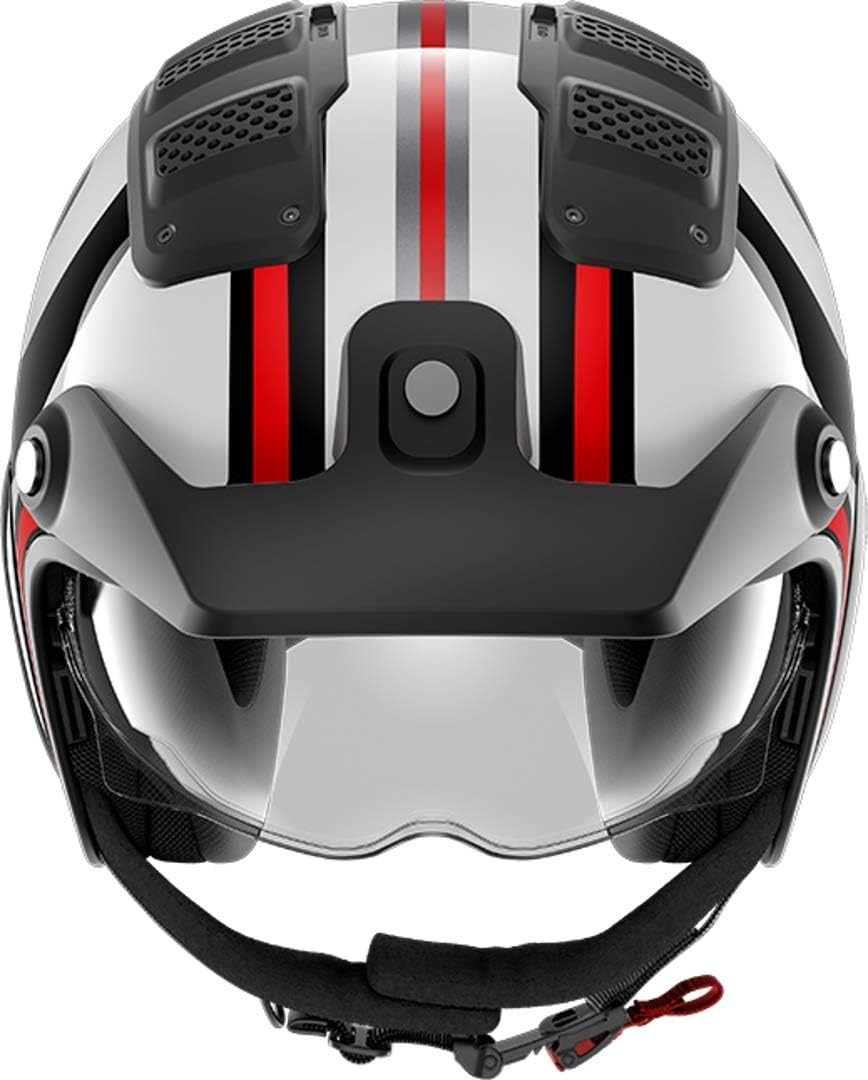 SHARK Herren NC Motorrad Helm, Schwarz/Weiss/Rot, XS