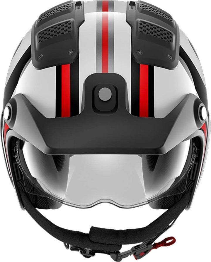 SHARK Herren NC Motorrad Helm, Schwarz/Weiss/Rot, XS