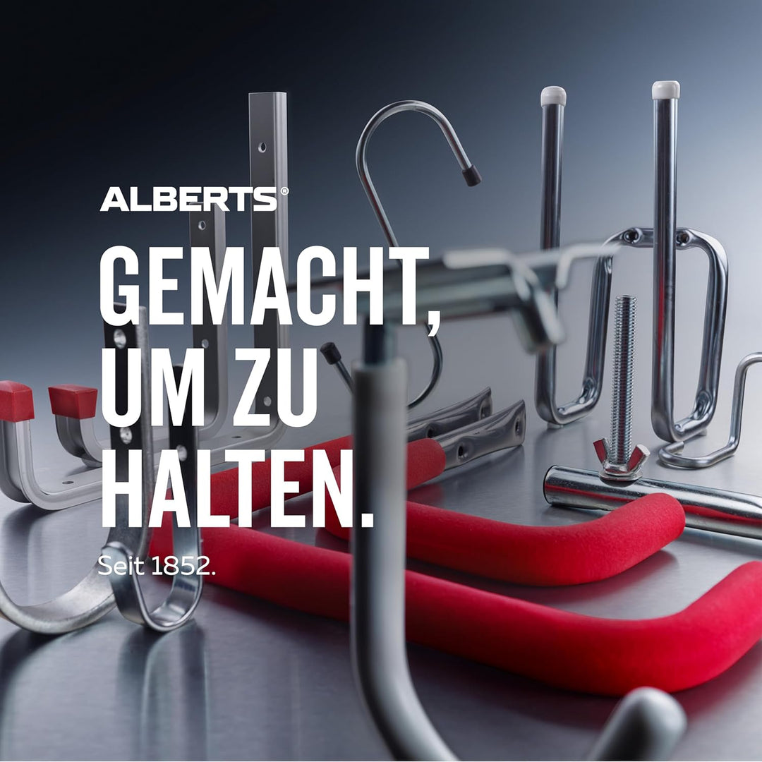 Alberts 801960 Felgenhalter-Set | Wandhalterung für Autofelgen | Reifenhalter mit überzogenem PVC-Sc