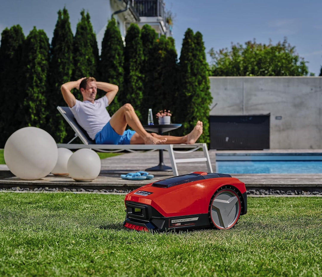 Einhell Mähroboter FREELEXO 550 Kit Power X-Change (18V, bis 35% Steigung, Stoss-/Kipp-/Hebe-/Regens