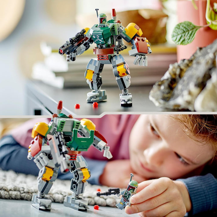 LEGO 75369 Star Wars Boba Fett Mech, baubare Actionfigur mit Blaster und Raketenrucksack mit Flick-S