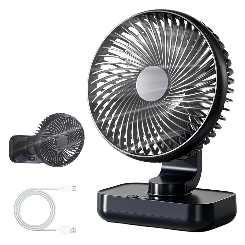 Mineup Tischventilator Automatisch Oszillierend, Automatischer Oszillierender Kleiner USB Ventilator