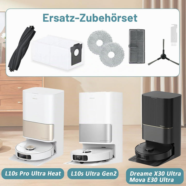 SpeHiate Zubehör für Dreame L10s Pro Ultra Heat/ L10s Ultra Gen 2 Saugroboter, Ersatzteile Kit für D