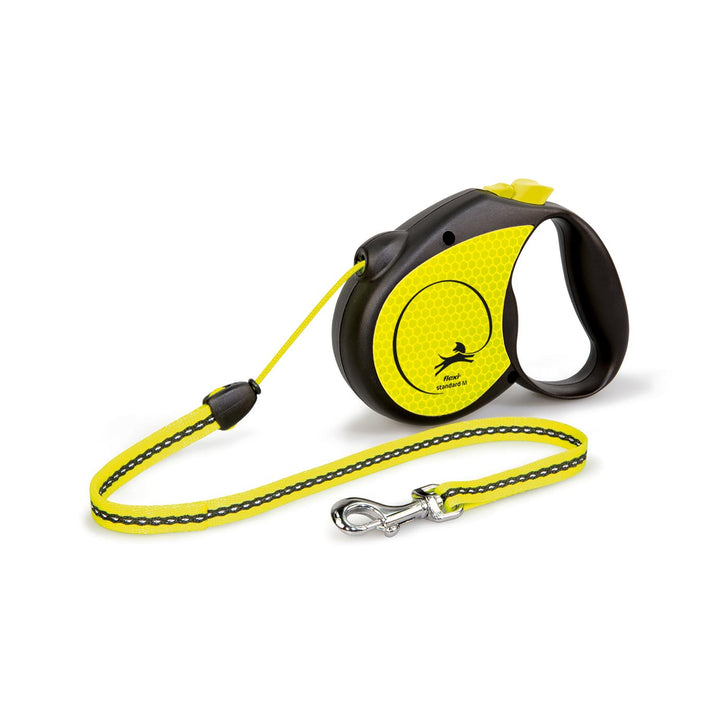 Flexi Roll-Leine Neon Reflect M Seil 5 m Neon/schwarz für Hunde bis max. 20 kg