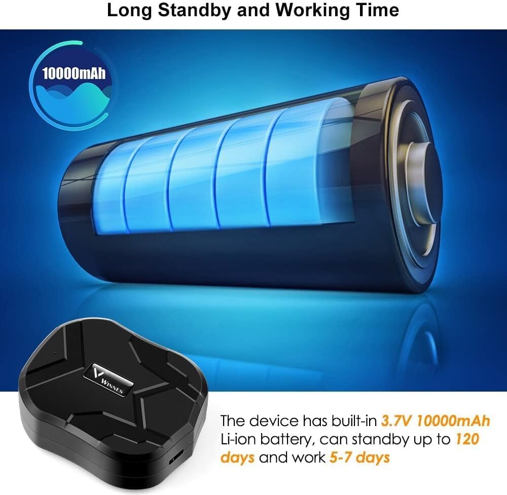 TKMARS GPS Tracker, 10000mah Batterie Tracker Locator für Auto Wasserdicht/GSM/GPRS Tracking Strong