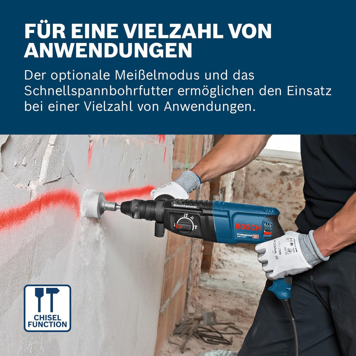 Bosch Professional Bohrhammer GBH 2-26 F (830 Watt, Wechselfutter SDS-plus, Schlagenergie: 2,7 J, im