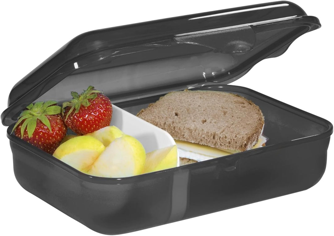 Step by Step Lunchbox „Bagger Rocco“ schwarz, mit Trennwand und Klickverschluss, spülmaschinenfest,